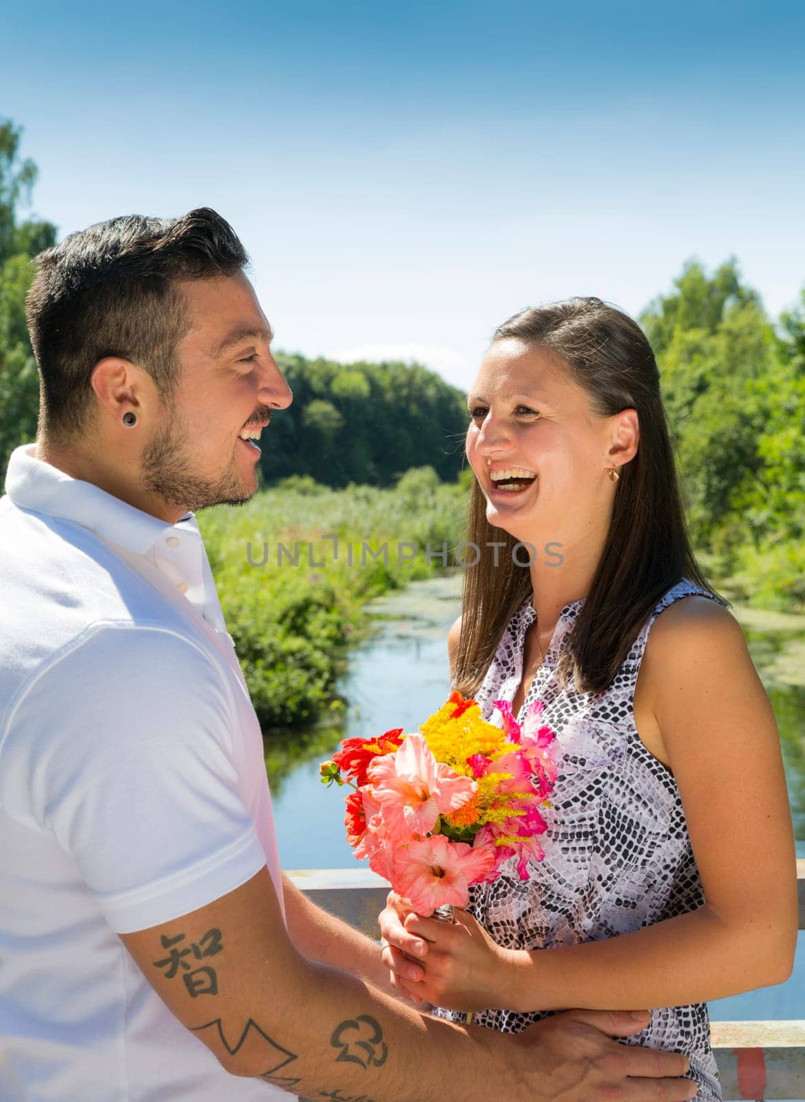 Happy young couple,engagement,Bavaria,Germany