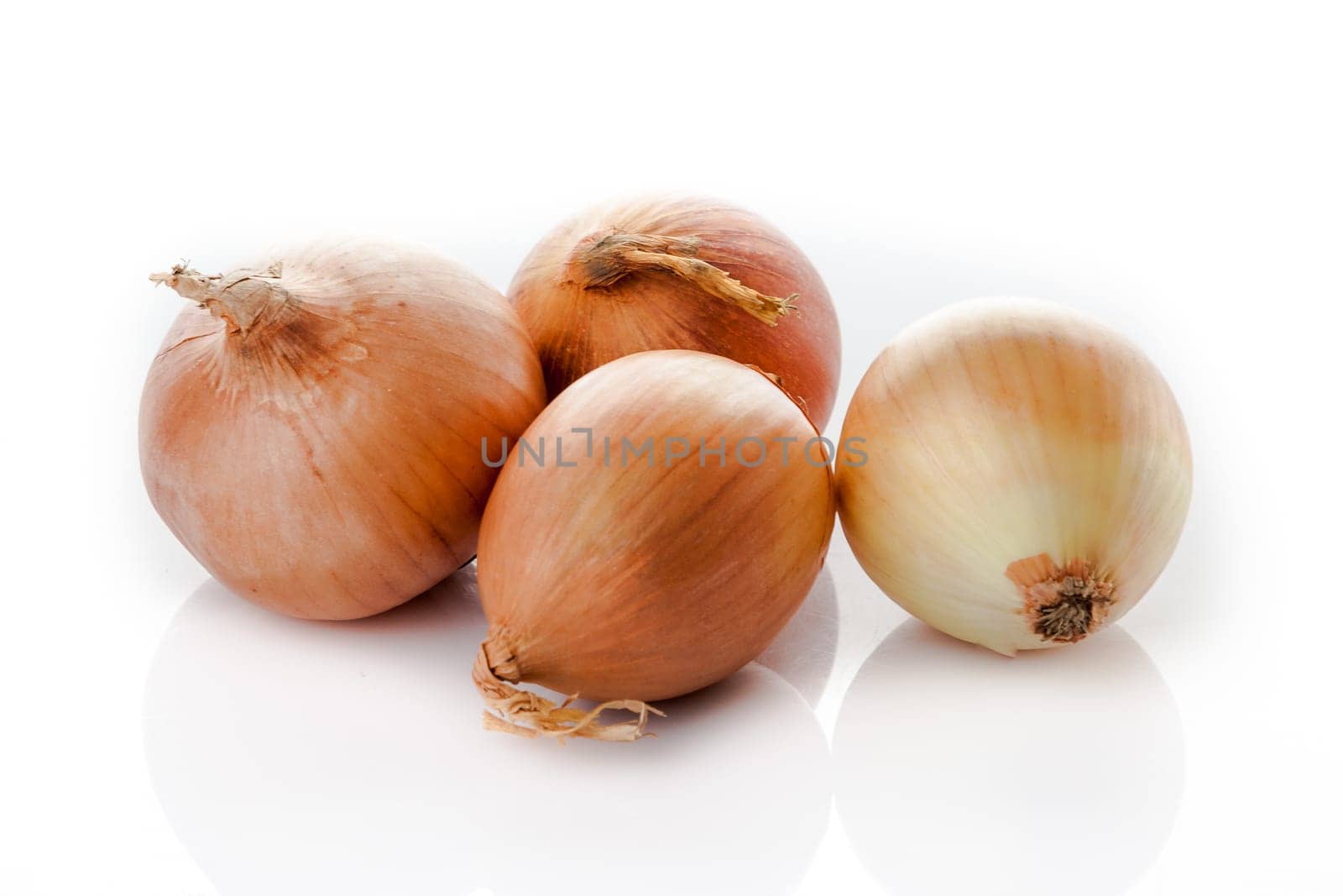 Ripe onion on a white background