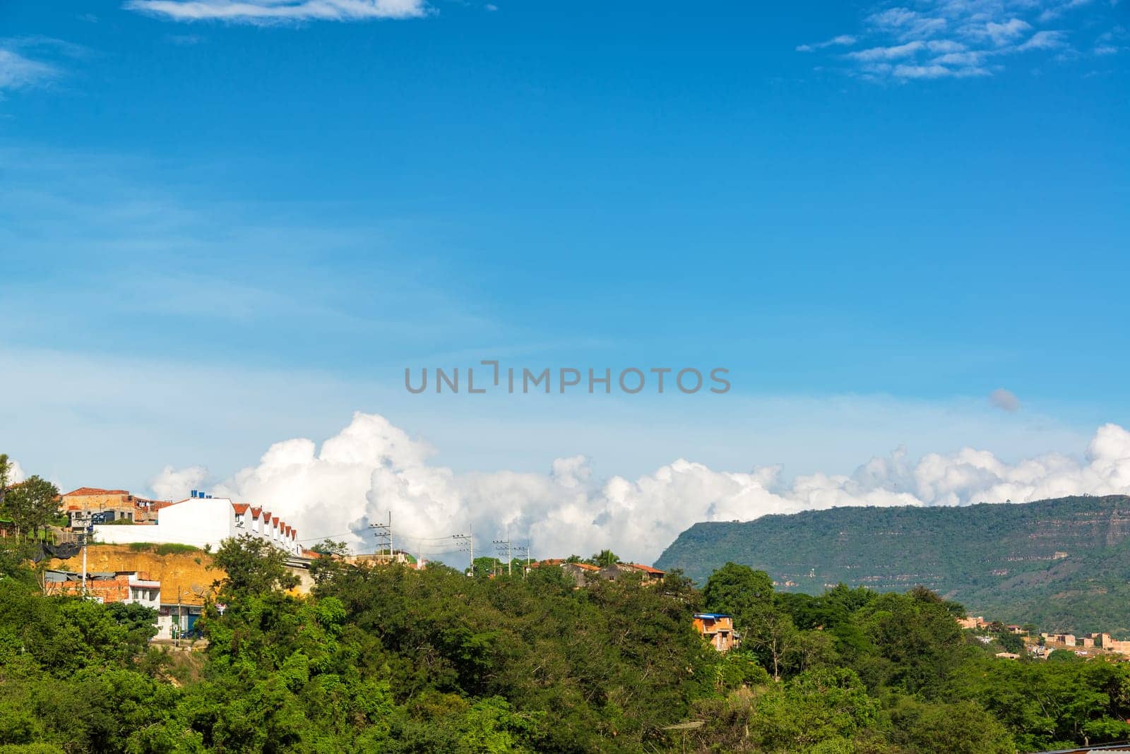 View of house on a hill in San Gil, Colombia