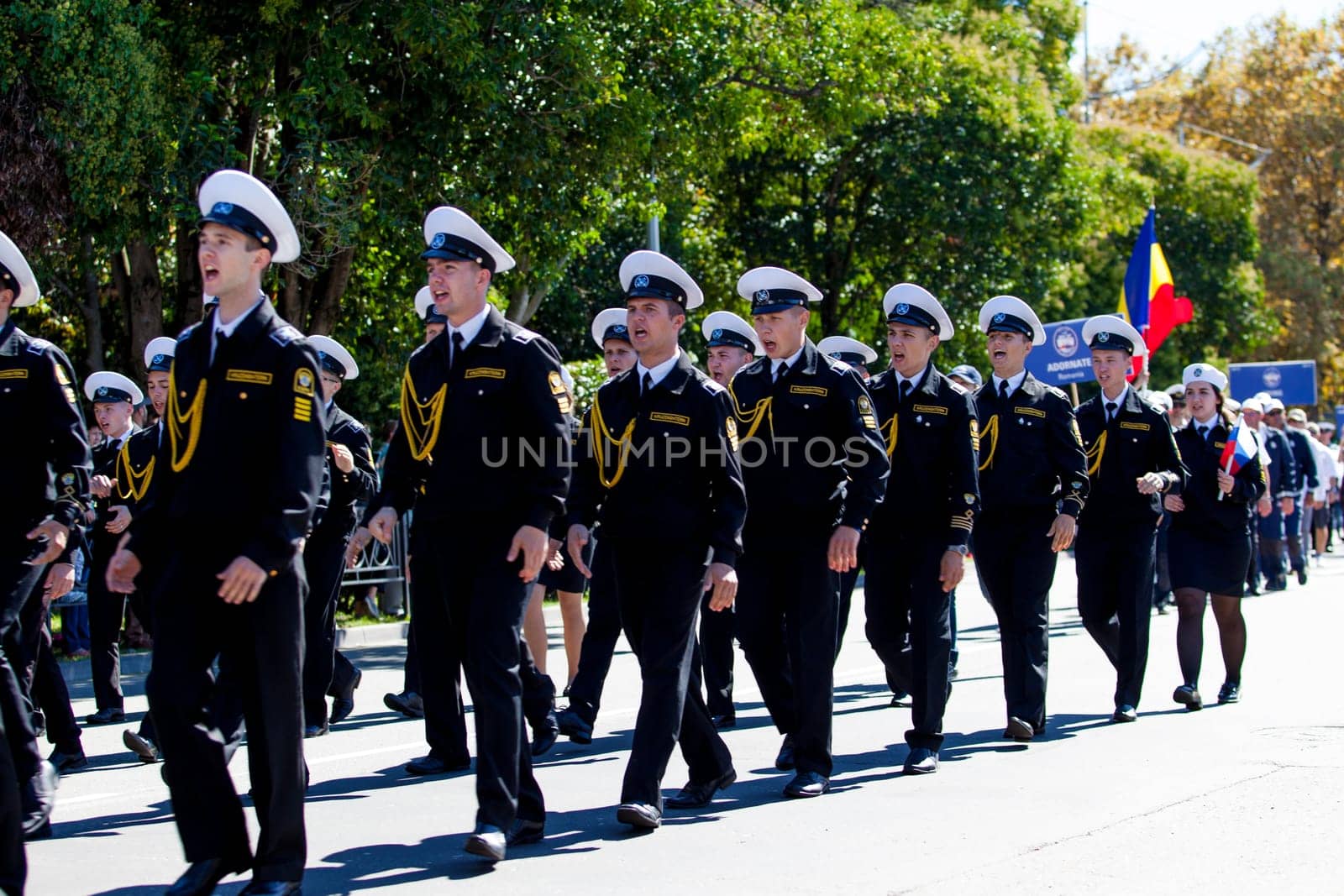 RUSSIA, SOCHI - SEPTEMBER 24, 2016 :SCF Black Sea Tall Ships Regatta 2016. Ship teams parade from sailing ships