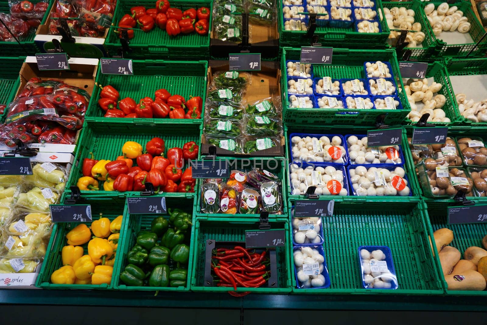 Vegetable stand.  Fresh and organic vegetables at farmers market .
