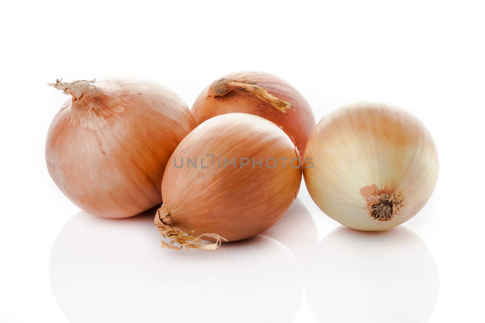onion bulbs isolated on white background