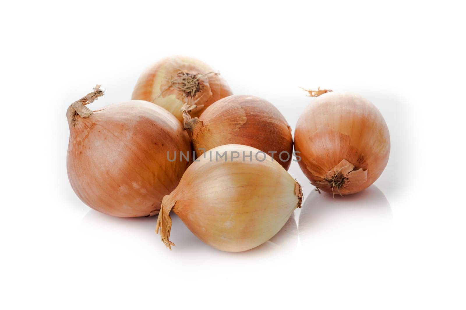 onion bulbs isolated on white background