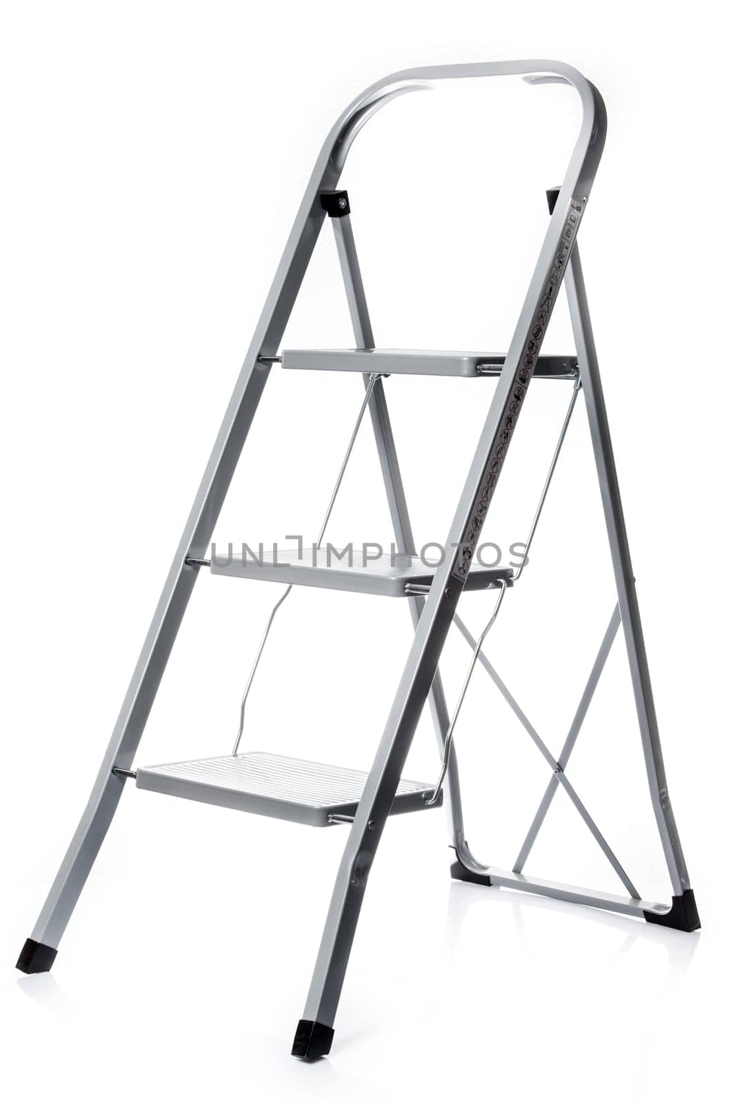 Ladder isolated .  metal ladder over white background