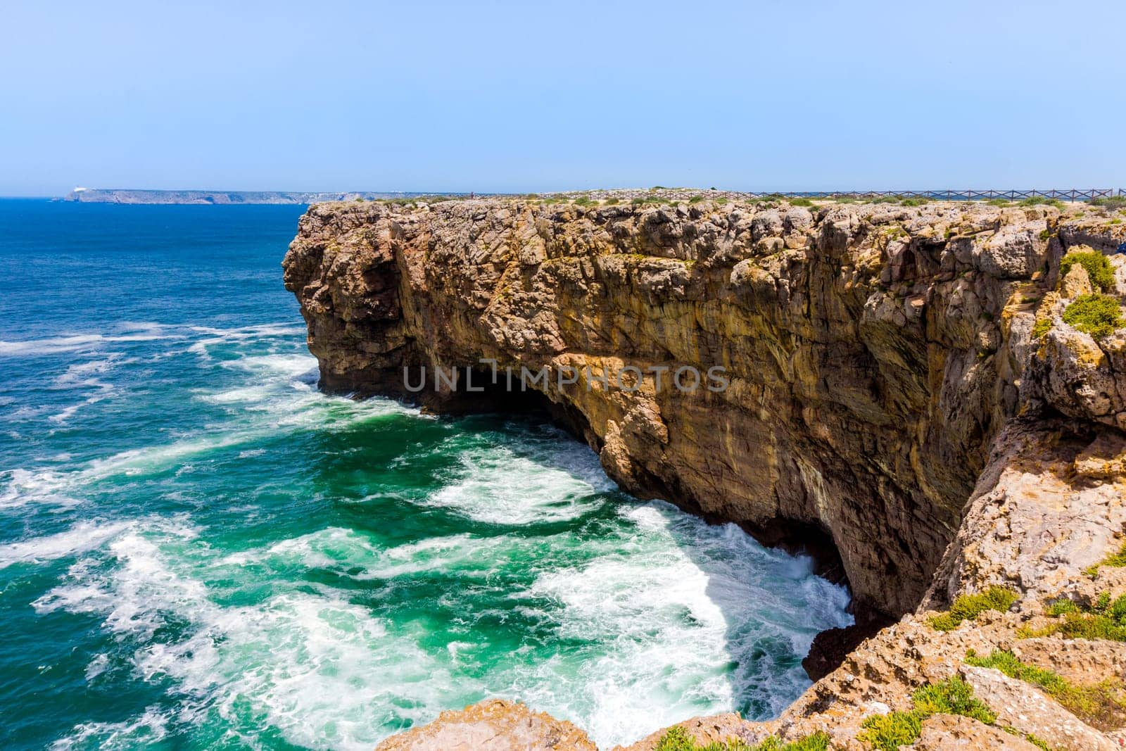 landscape at Sagres. Portugal.  Atlantic ocean .  Algarve