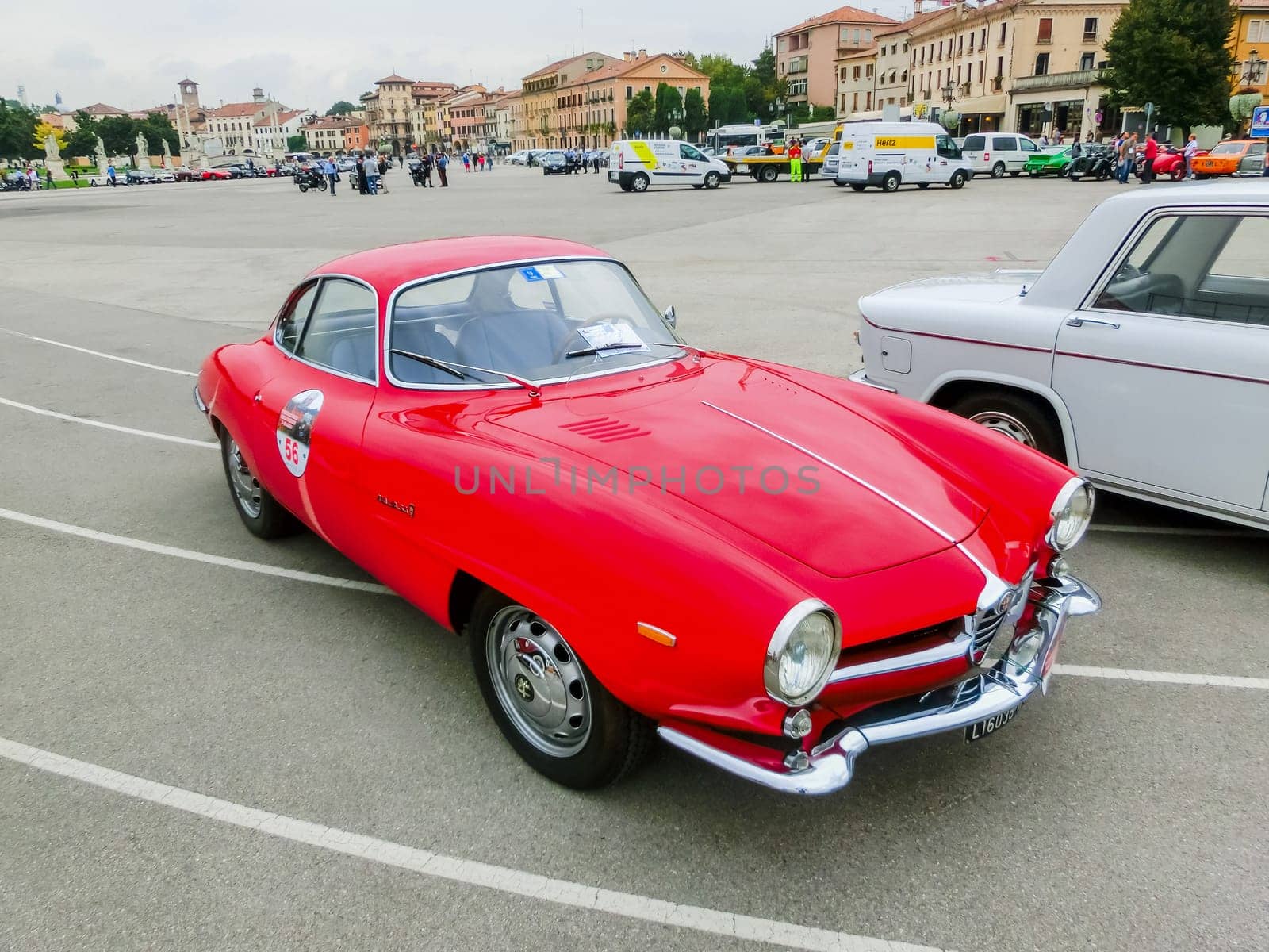 Padua, Italy - September 19, 2014: Benefit Antique Classic Car Show at Padua at September 19, 2014. Cars and enthusiasts from all over Italy.