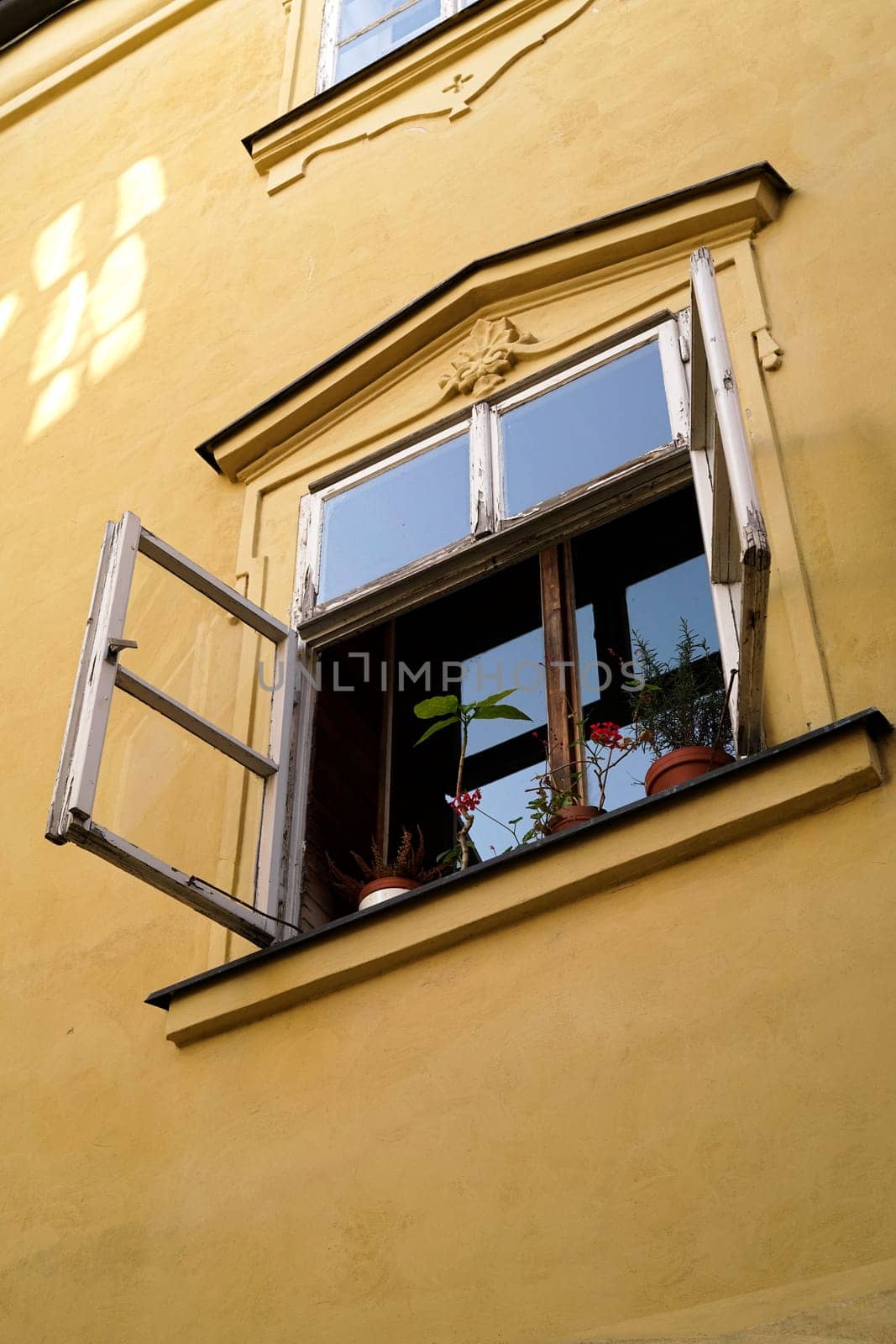 open window in the Old Town of Prague