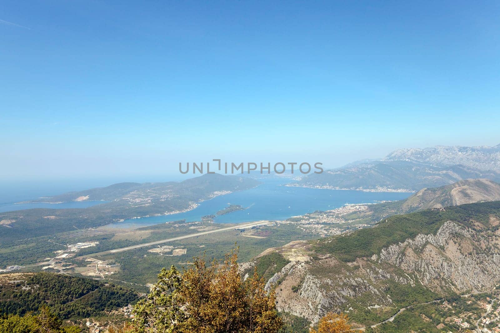 the sea bay photographed from a height. Montenegro