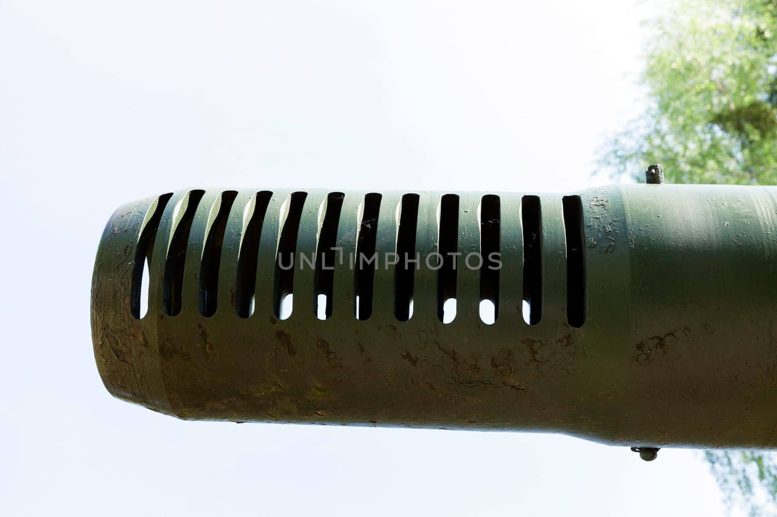 photographed close-up of the old non-working gun for combat operations