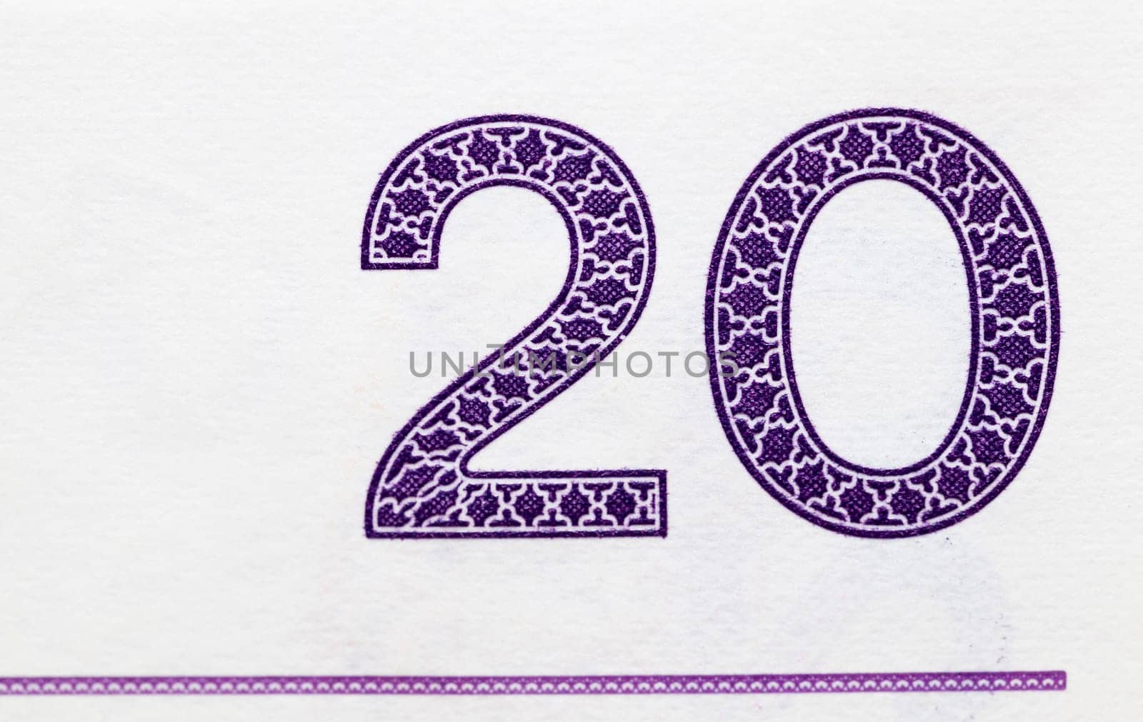 photographed close up bill costing twenty zloty