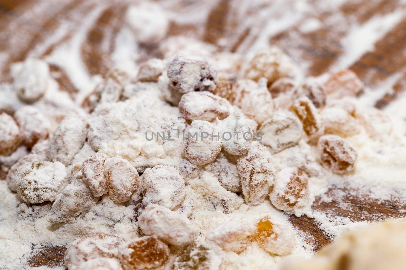 close-up photographed dough for baking a cake at home