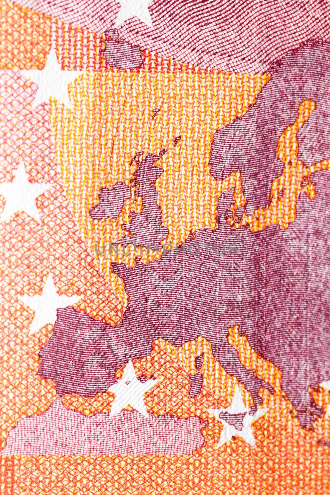 photographed close-up money of the European Union, the par value of ten euros
