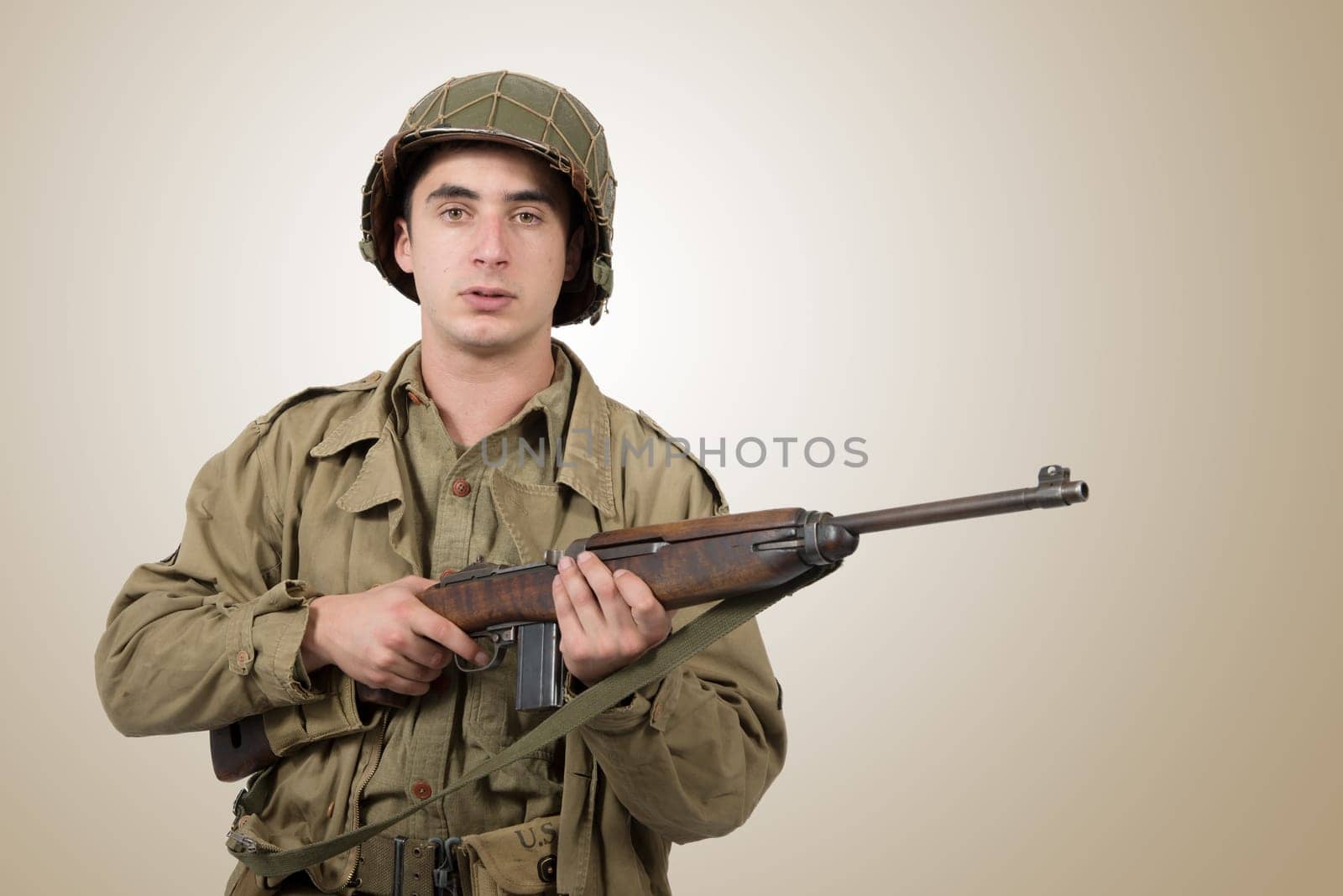 portrait of young American soldier, ww2, gi's