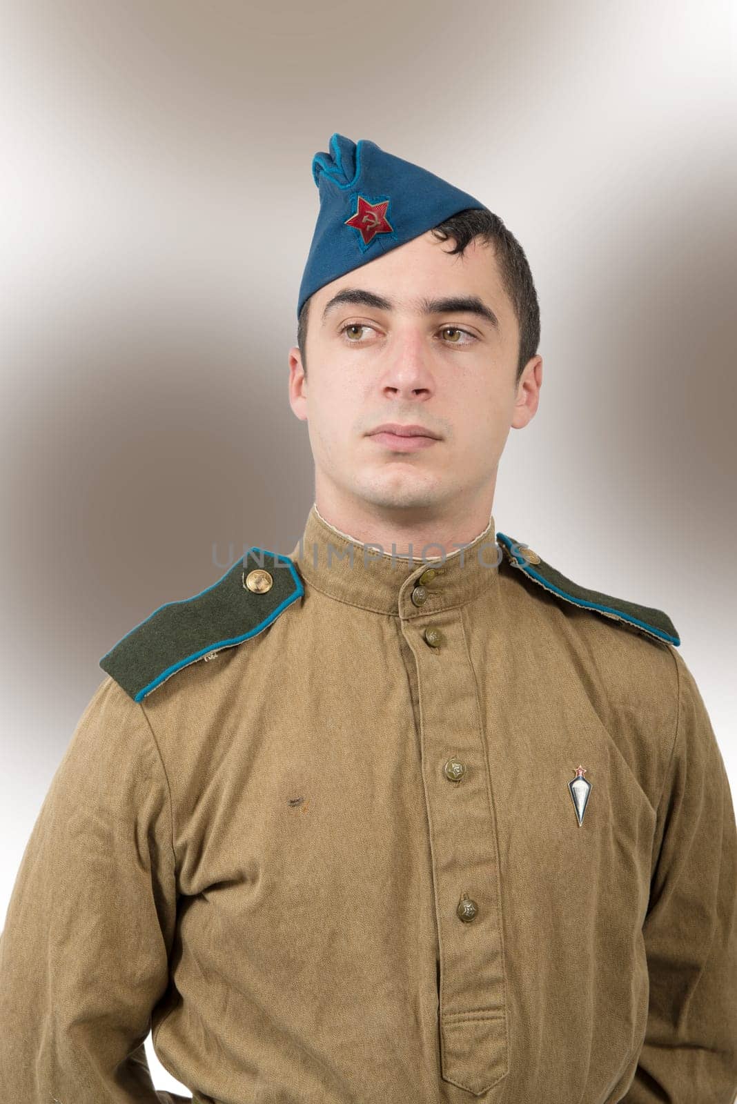 Portrait of a young Soviet soldier, ww2, world war two