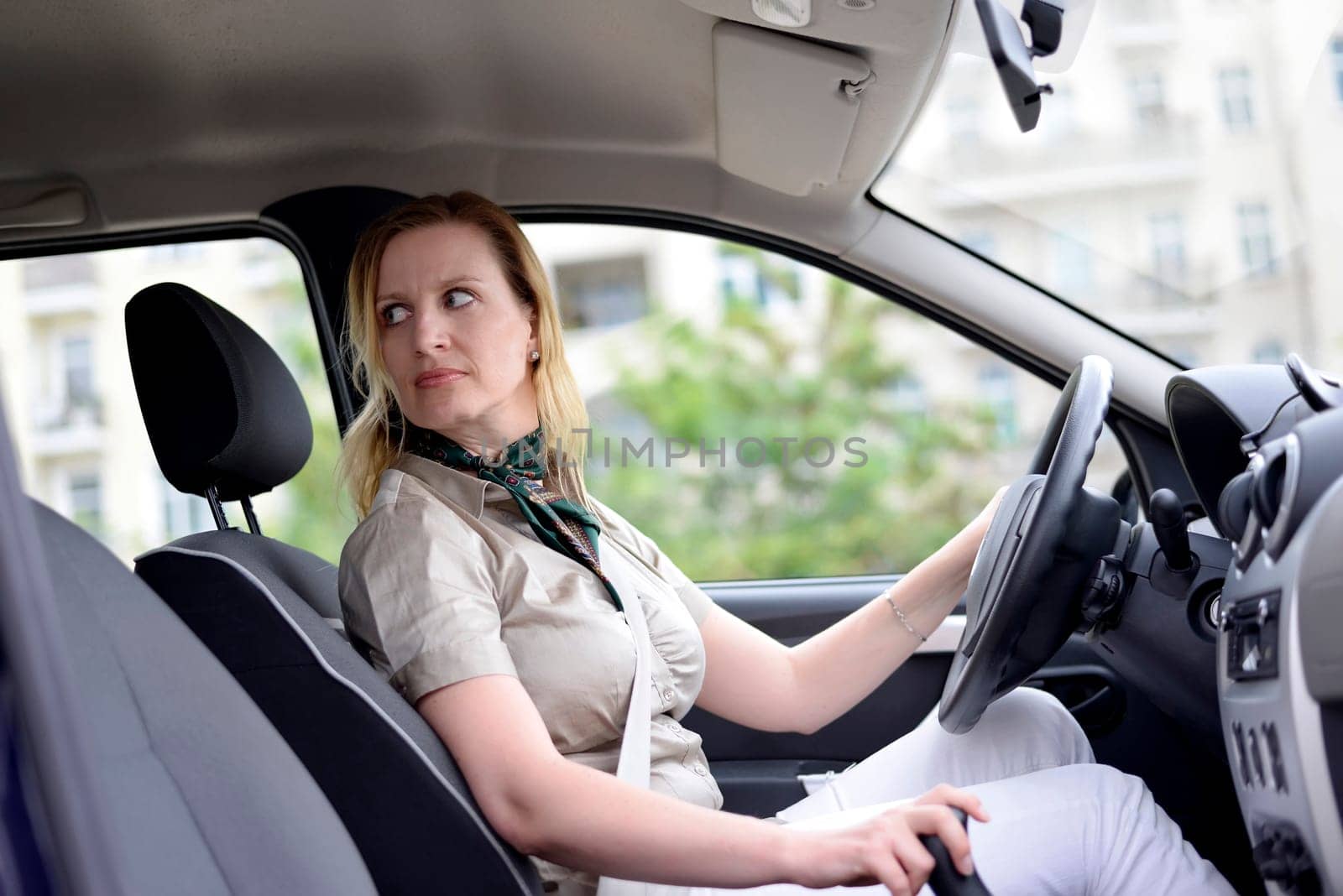 Businesswoman in the car