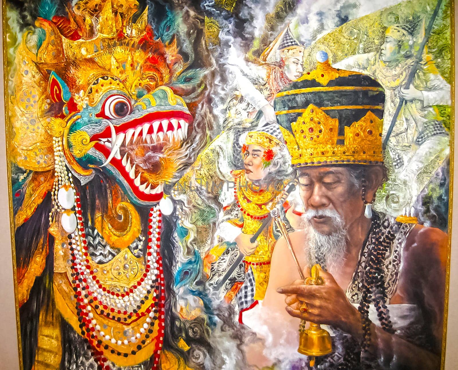 Bali, Indonesia - April 11, 2012: View of painting, a work of art at Tanah Merah Art Resort