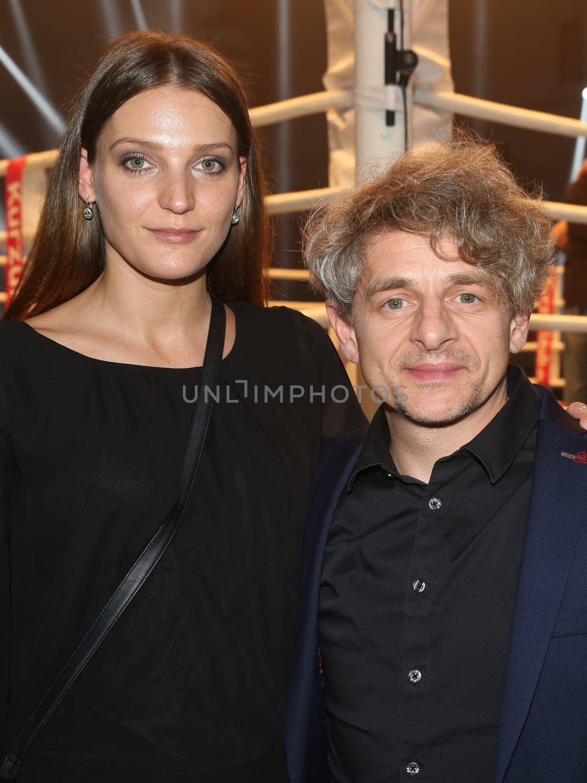 Actress Berit Möller and comedian and actor Volker - Zack - Michalowski at the WBA Super Middleweight World Championship fight Tyron Zeuge against Giovanni De Carolis on 05.11.2016 in the MBS-Arena Potsdam