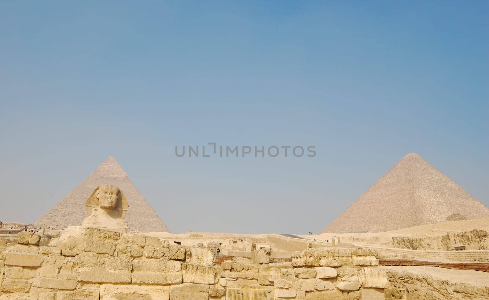 A view of the pyramids at Giza, Egypt