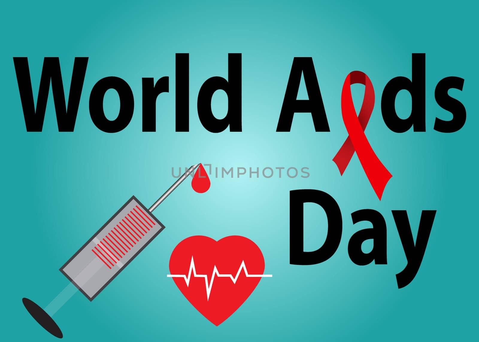 Aids Awareness Red Ribbon. World Aids Day concept. Vector Illustration