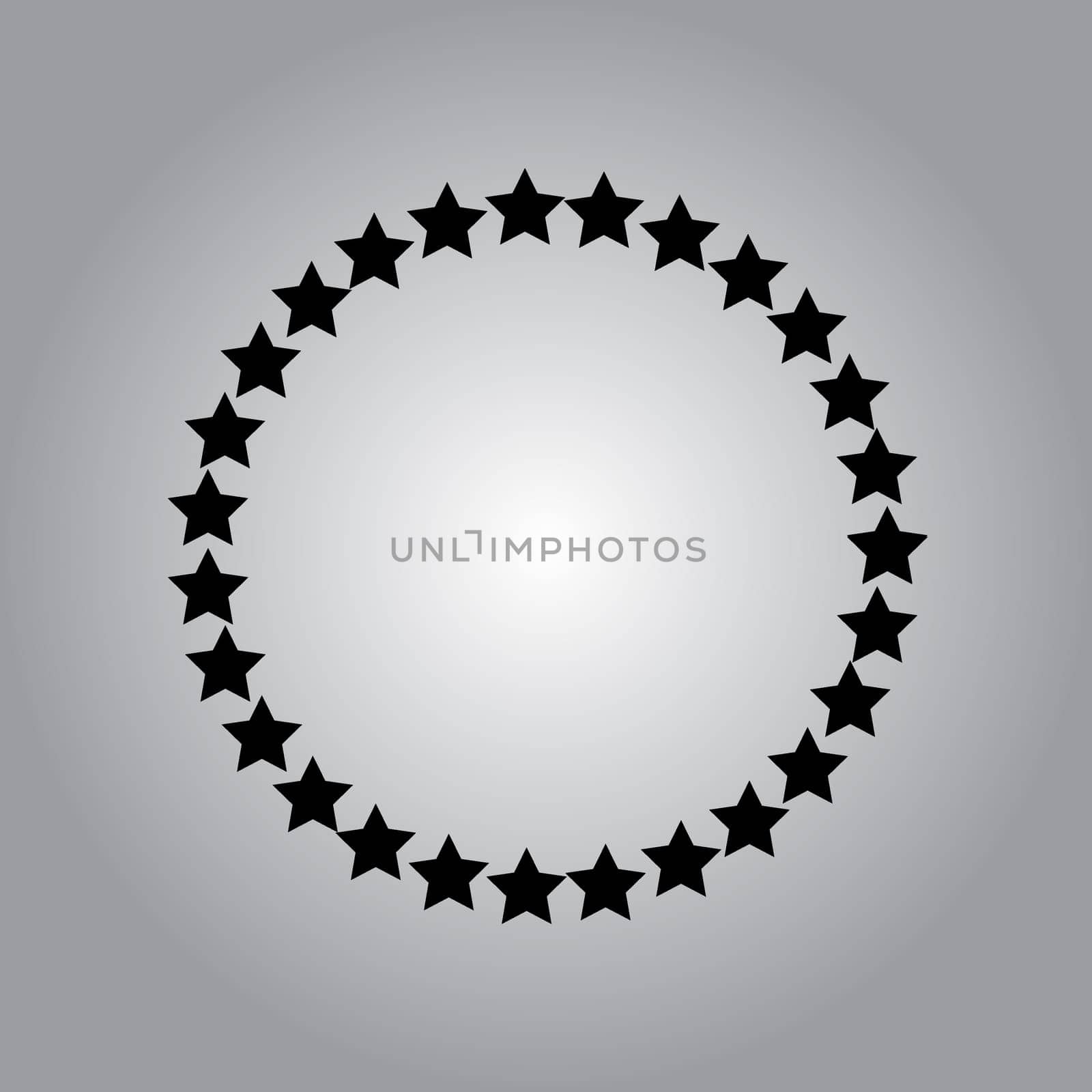 Stars rounded icon in a flat design in black color. Vector illustration eps10