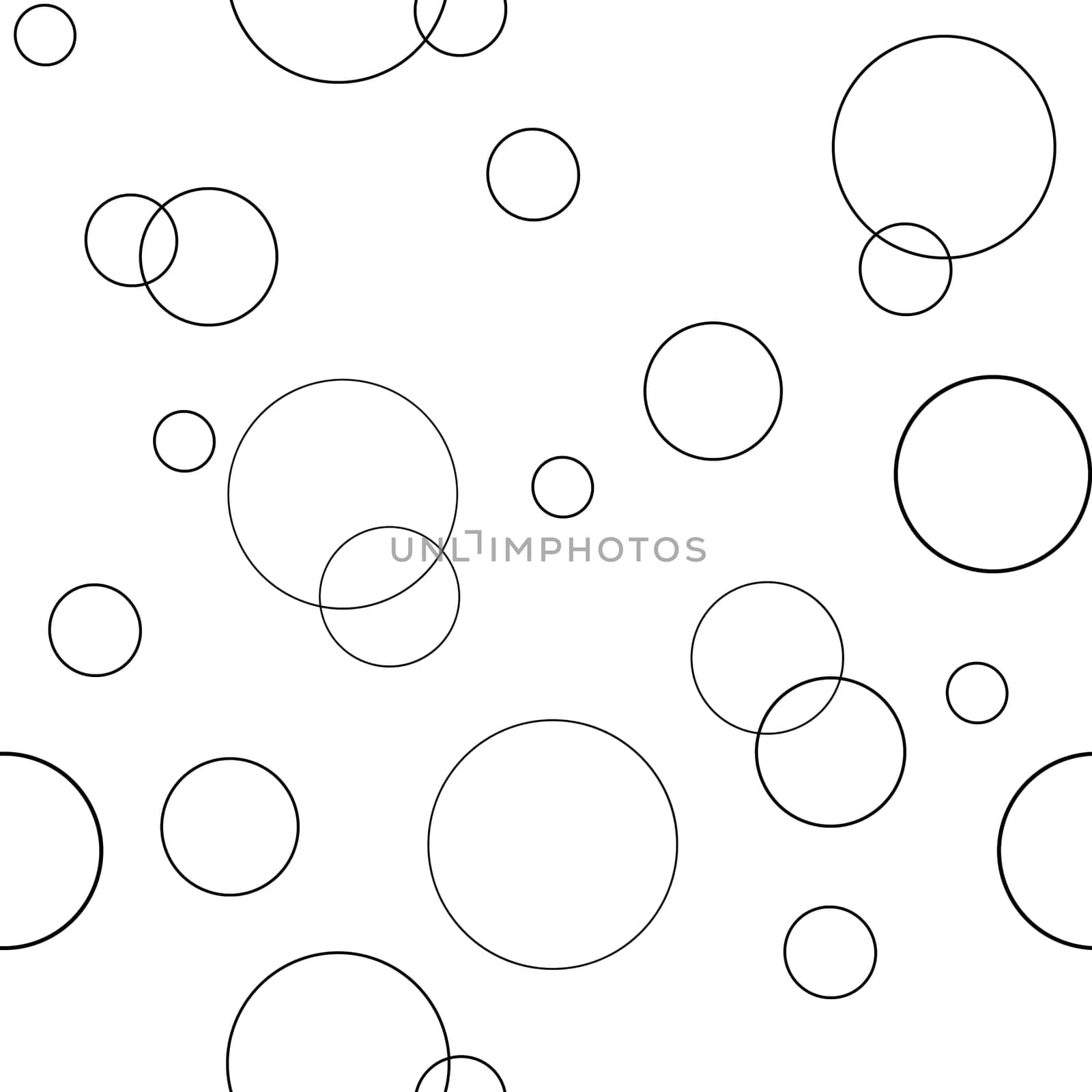 Seamless pattern texture in black and white. Geometric ornament with circles. Vector illustration