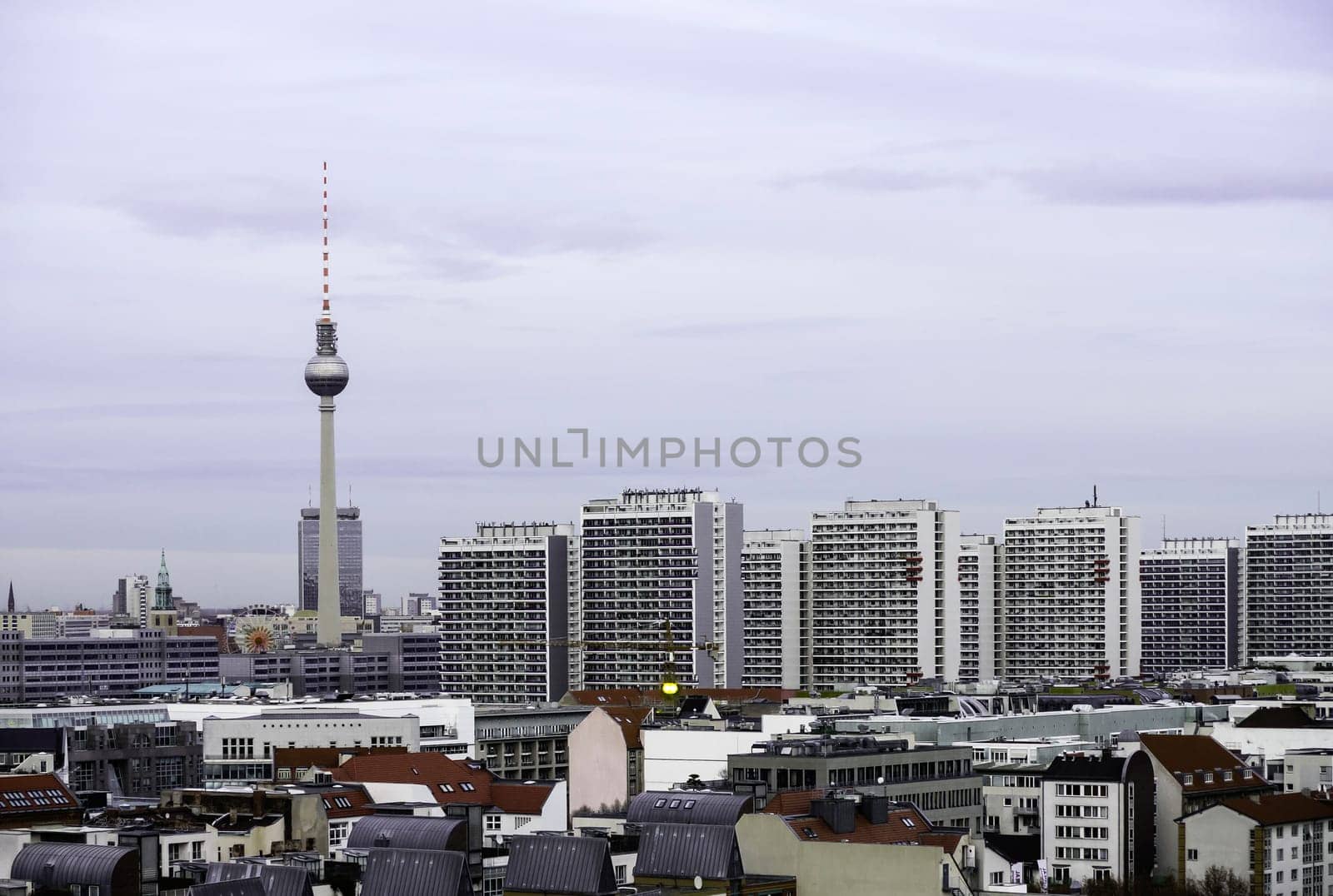 panoramic view on berlin in evening time