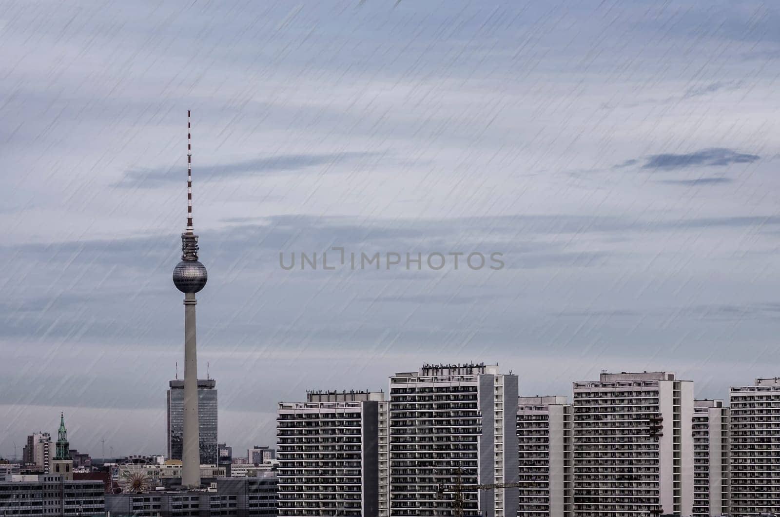 panoramic view on berlin on a rainy day