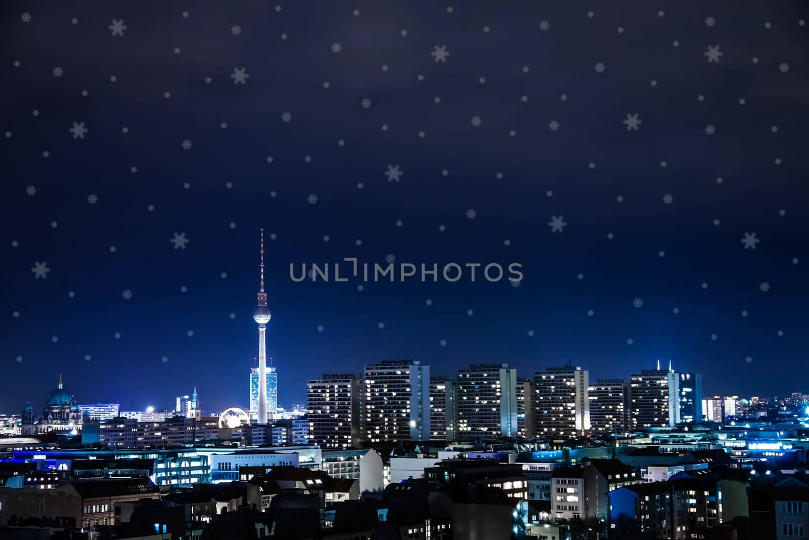 panoramic view on berlin at christmas time