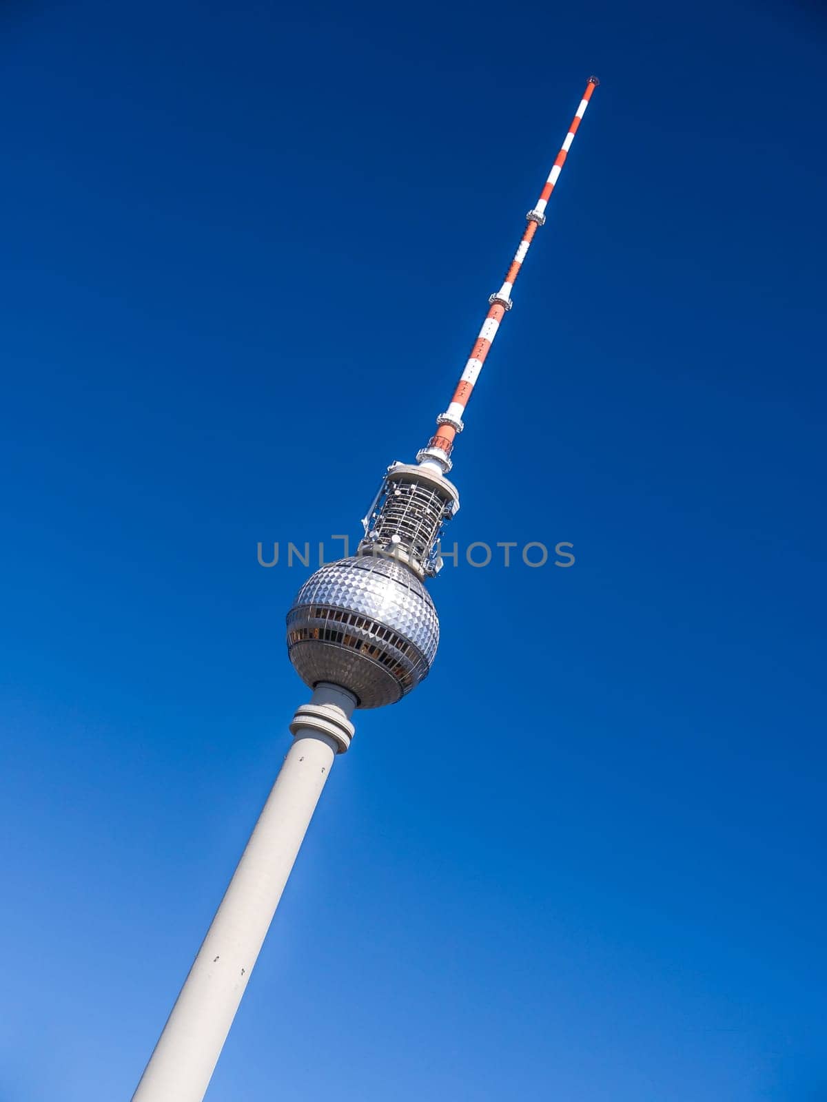 tv tower berlin with blue sky