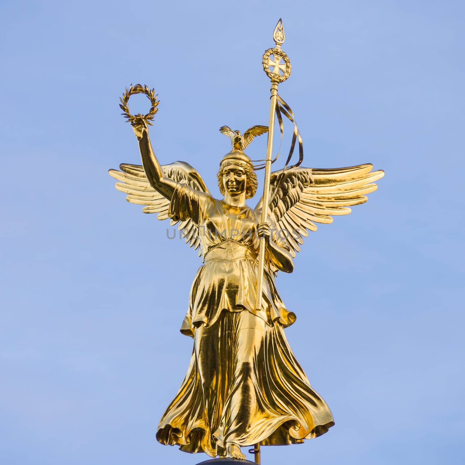 siegessäule in berlin with blue sky