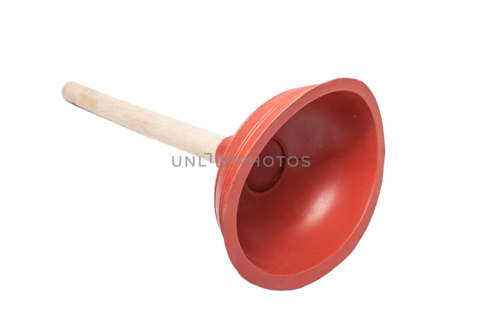 Plumber with rubber plunger isolated