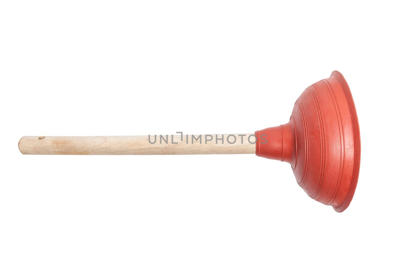 Plumber with rubber plunger isolated