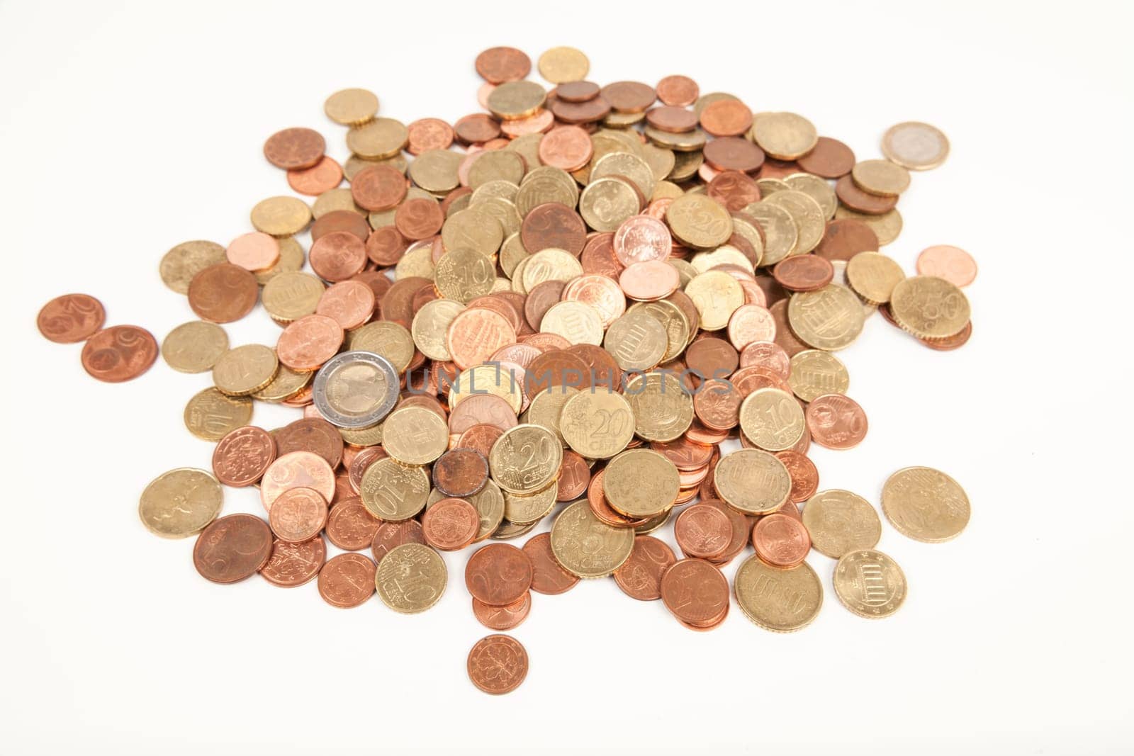 euro coins isolated
