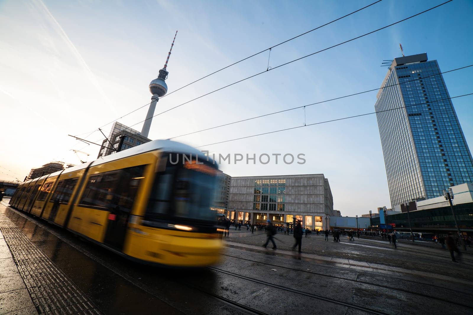train at alexanderplatz in berlin