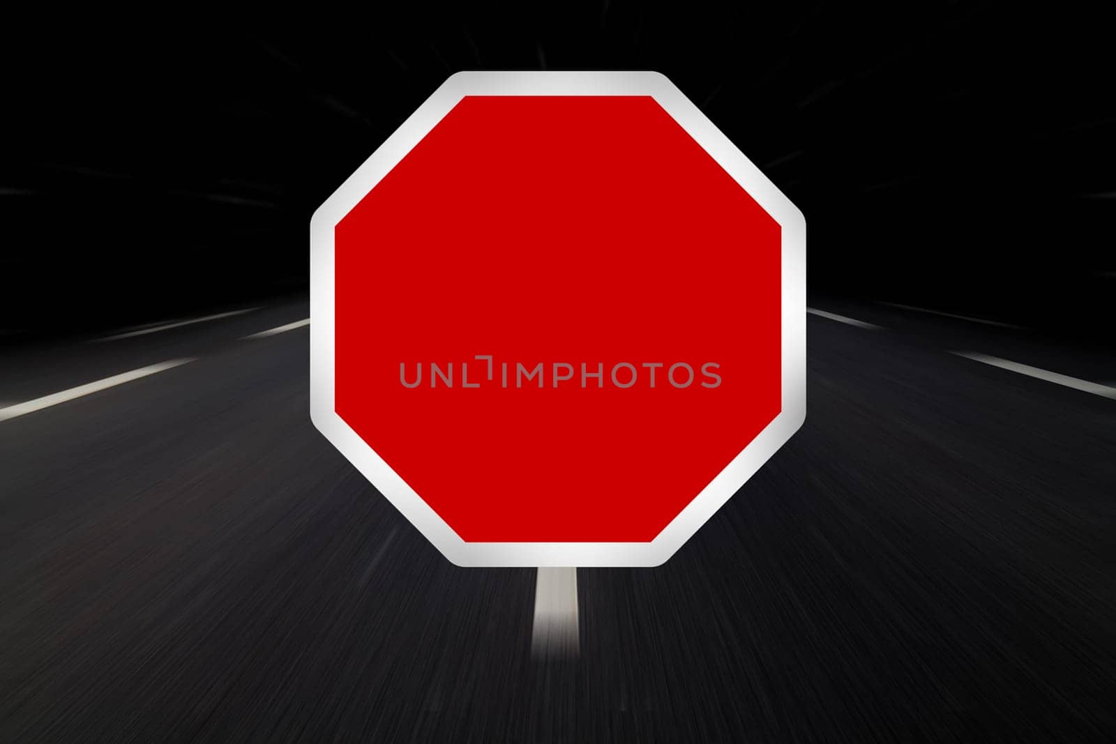 traffic sign octagon on highway