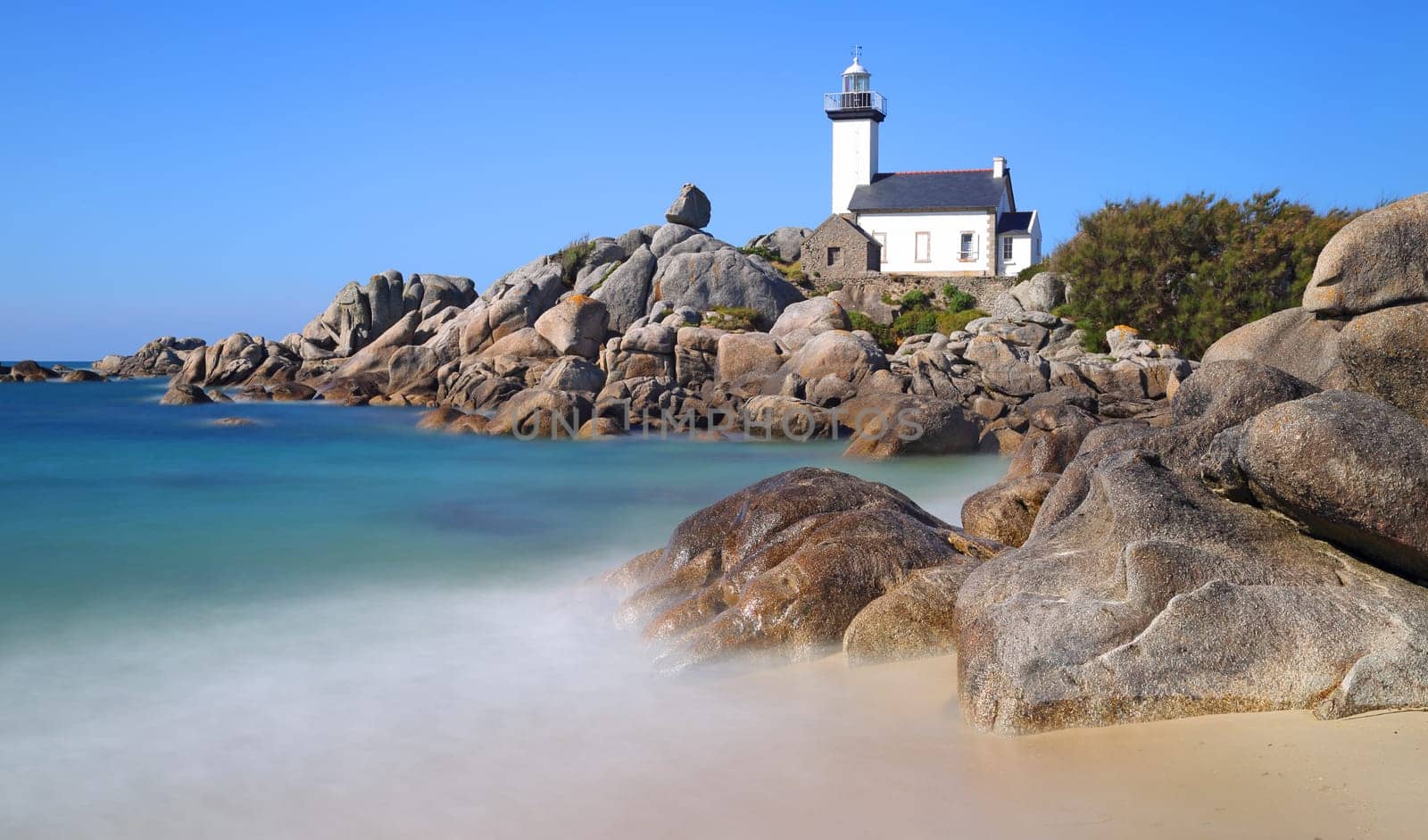 Pontusval lighthouse, Brignogan, Finistere, France