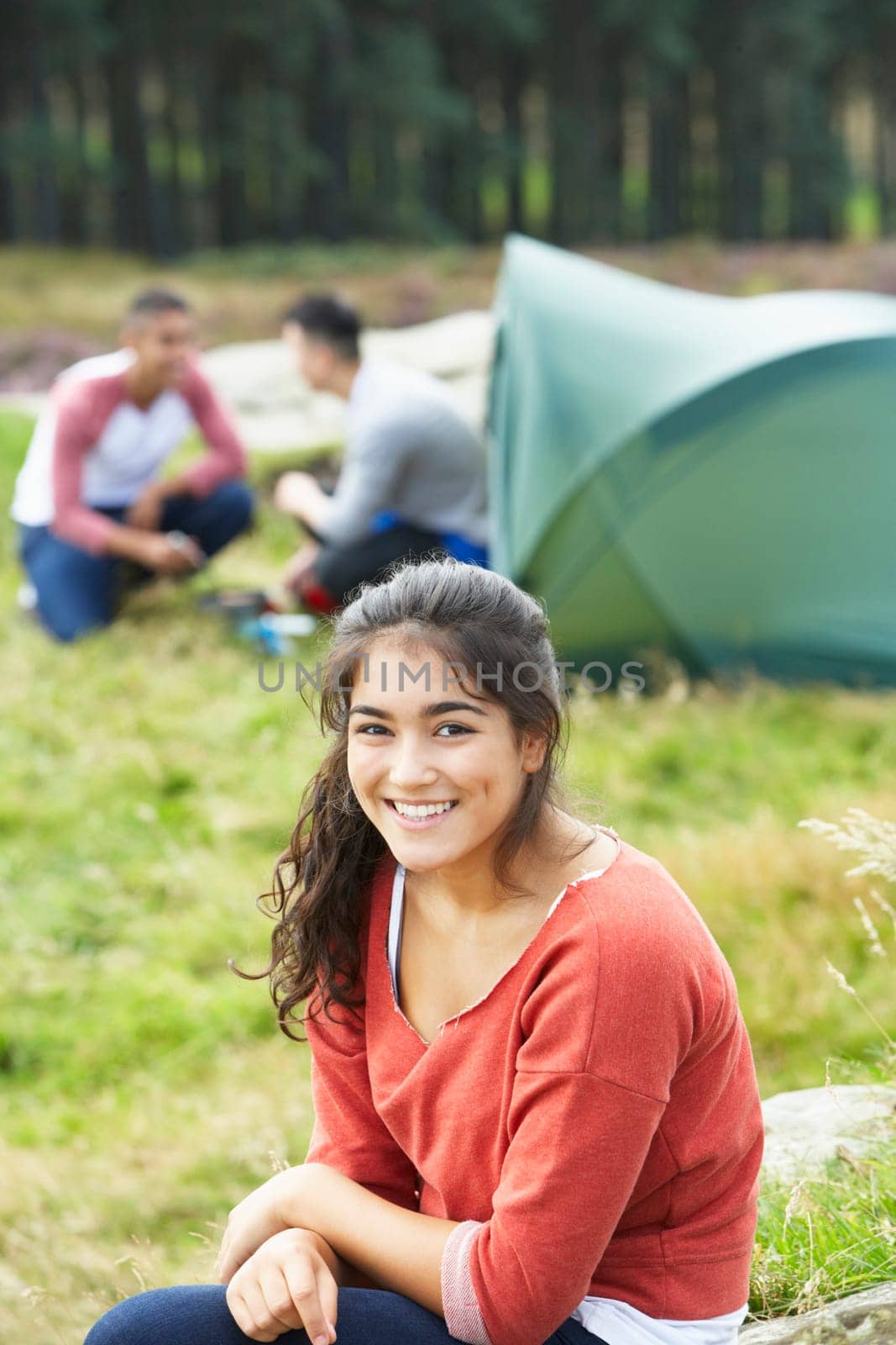 Young People On Camping Trip In Countryside