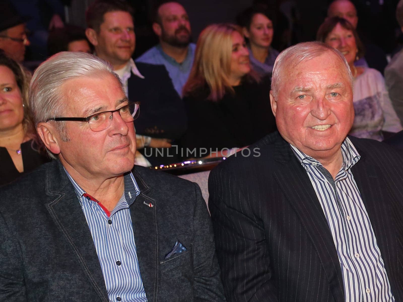 Footballer Wolfgang - PAULE- Seguin ( 1.FC Magdeburg) and boxing coach Ulli Wegner (Sauerland Event) Guests of honour at the SES-Box-Gala on 12.11.2016 in the GETEC Arena Magdeburg