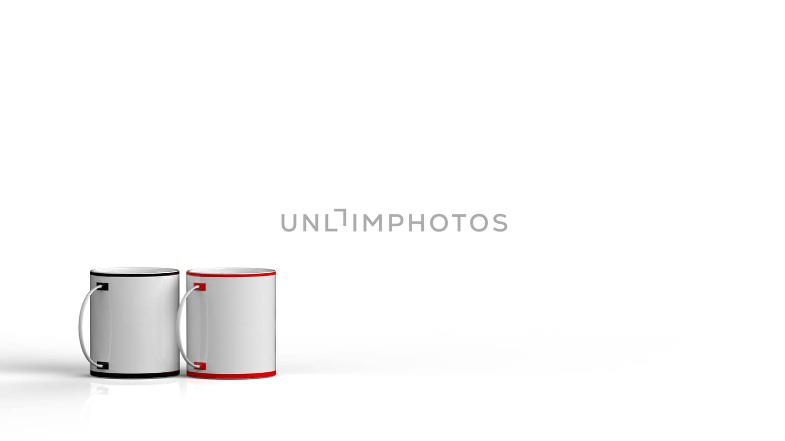 The 3d rendering cup with nice background color