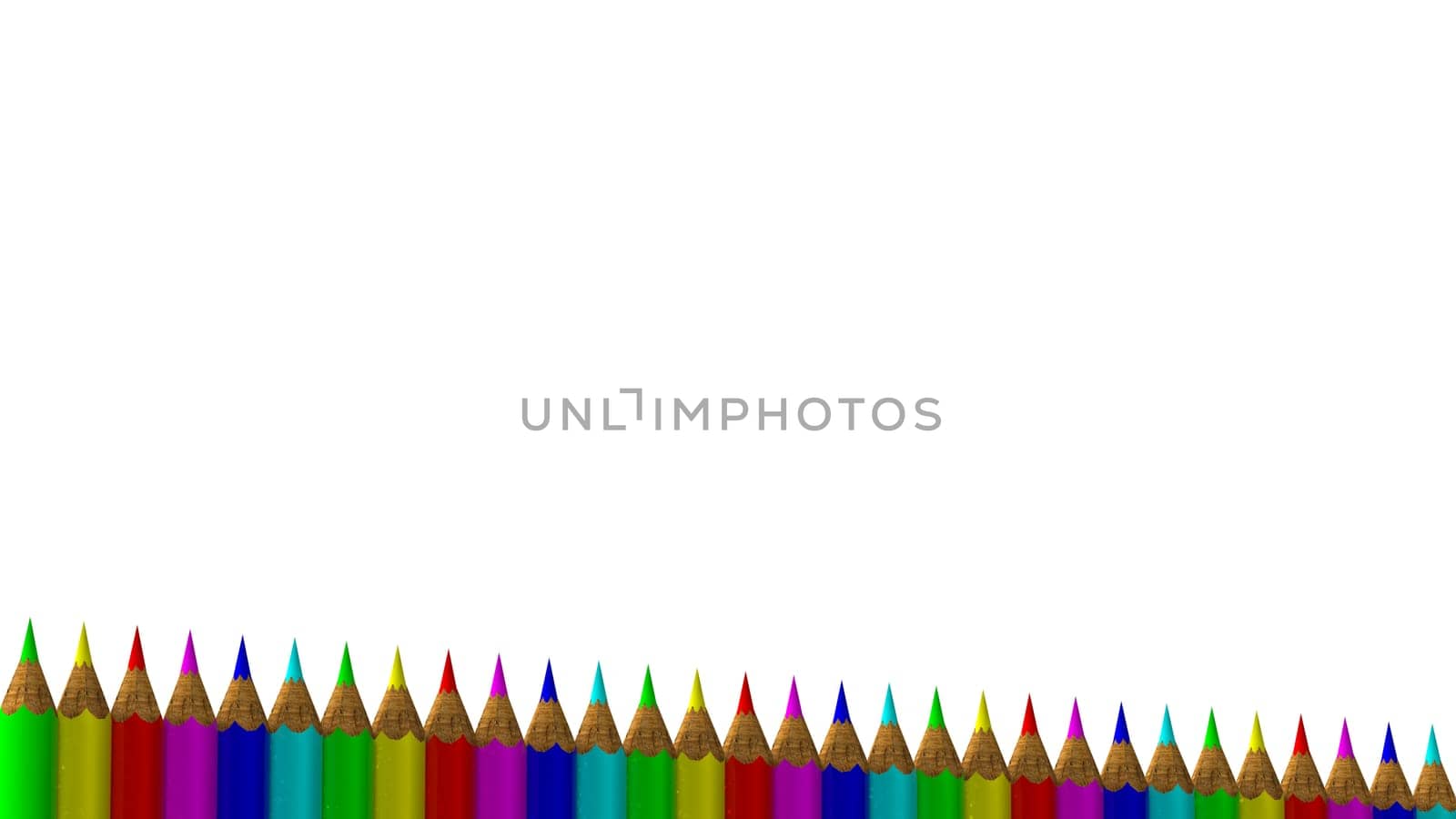 The 3d rendering of colorful pens with nice background color