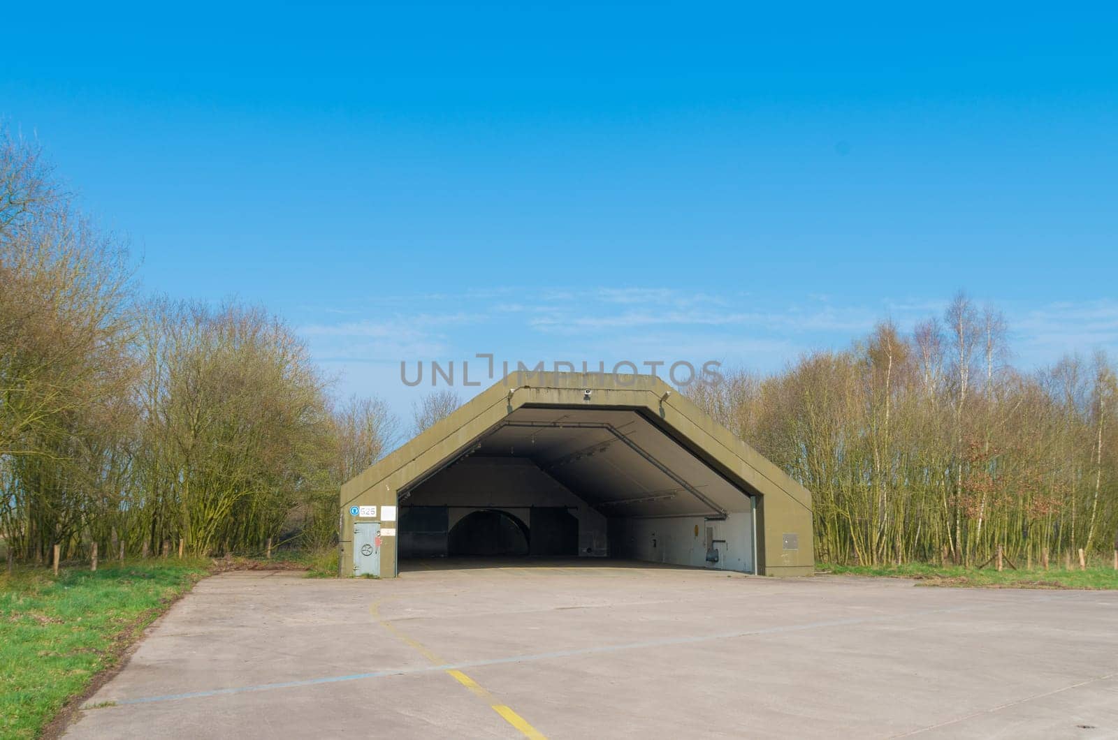 abandoned aircraft bunker on the former military airbase Twente in the netherlands