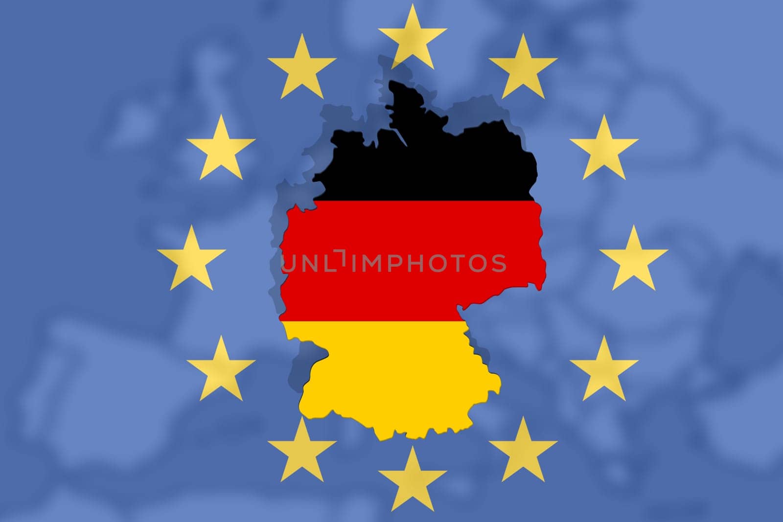 european country germany with natiolan flag on europe background and euro sign