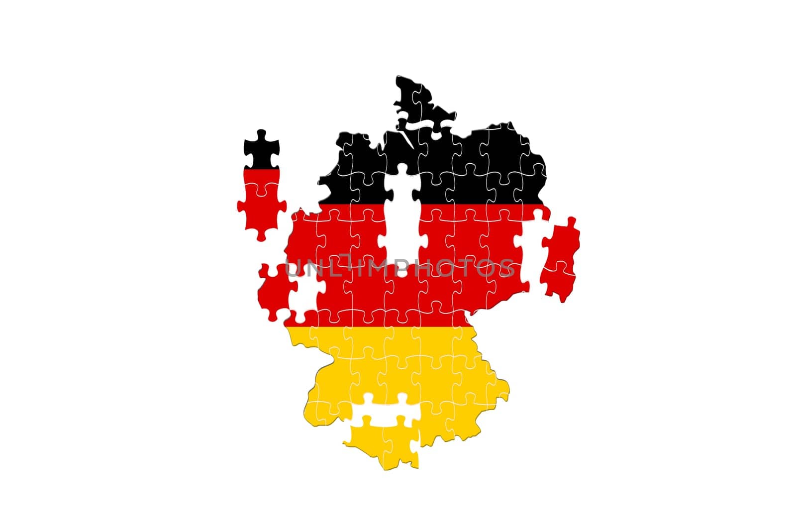 european country germany puzzle on white background