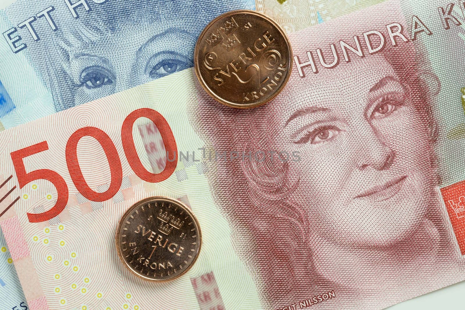 Swedish Currency (100 and 200 notes) Close Up.