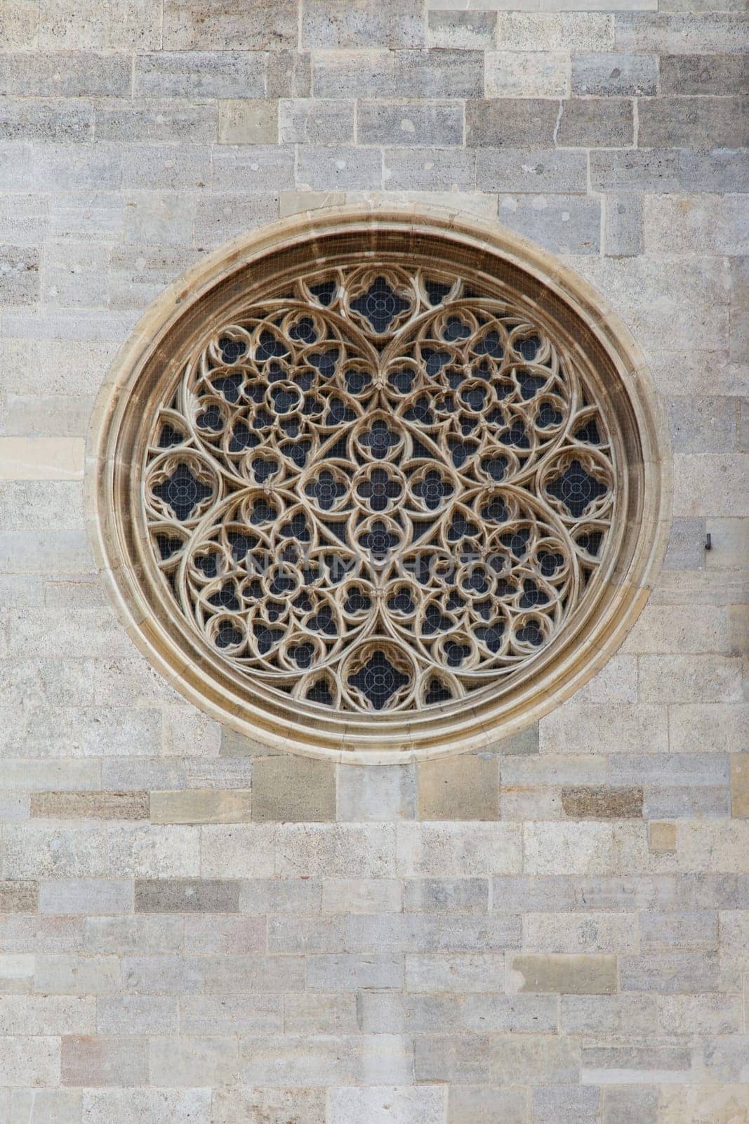 St. Stephen's Cathedral with ornately patterned, multi colored roof in Vienna, Austria