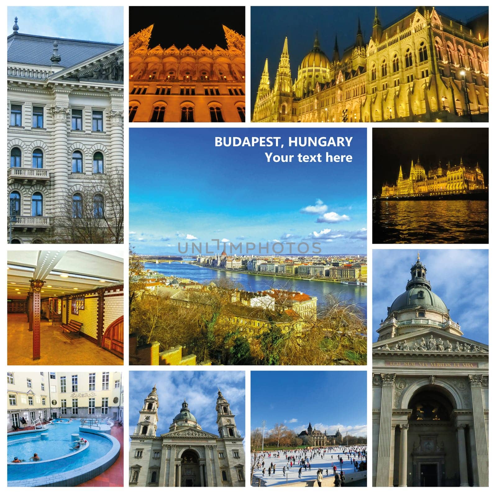 Impressions of Budapest, Collage of Travel Images