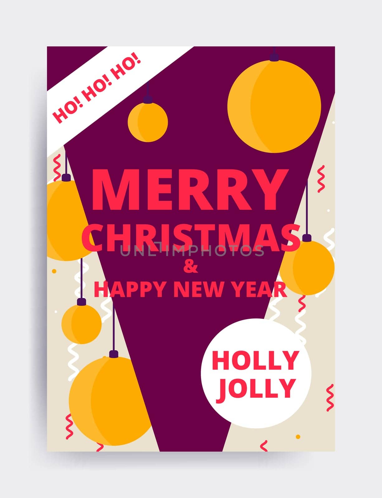 Merry christmas New Year design, eye catching banner template. Bright colorful vector illustrations for greeting card, posters, print, mobile phoned designs, ads, promotional material Yellow Pink Blue