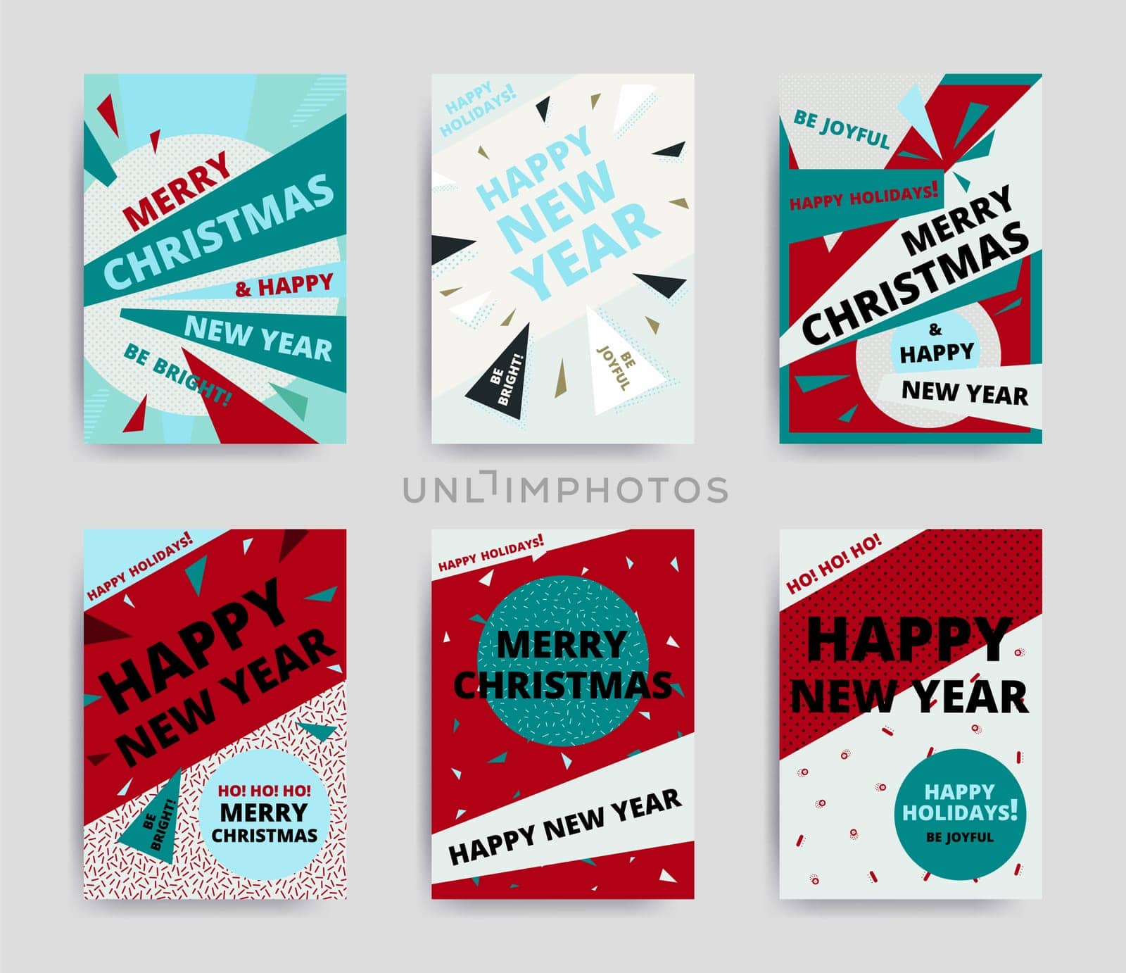 Merry christmas New Year design, eye catching banner template. Bright colorful vector illustrations for greeting card, posters, print, mobile phoned designs, ads, promotional material Yellow Pink Blue