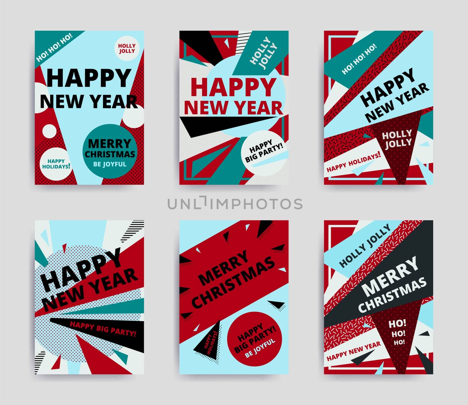 Merry christmas New Year design, eye catching banner template. Bright colorful vector illustrations for greeting card, posters, print, mobile phoned designs, ads, promotional material Yellow Pink Blue