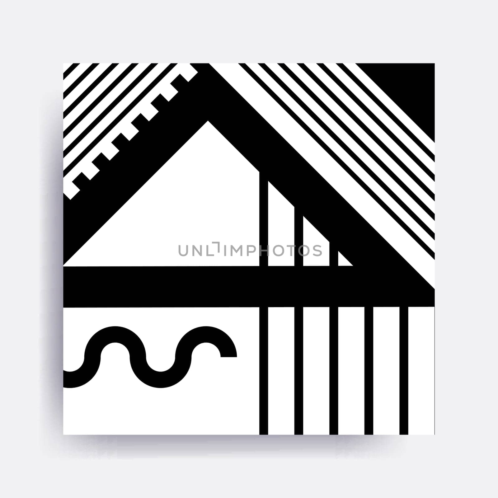 Colorful trend Neo Memphis geometric pattern juxtaposed with bright bold blocks of color zig zags, squiggles, erratic images. Design background elements composition. Magazine, leaflet, billboard